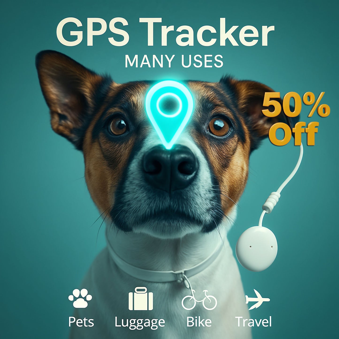 GPS Tracker - No Subscription (with Collar Case & Keychain)